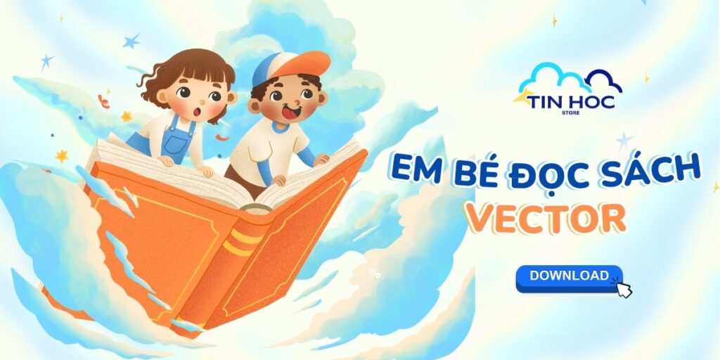 Tải File Bé Đọc Sách Vector Định Dạng PNG, JPG Chất Lượng Cao